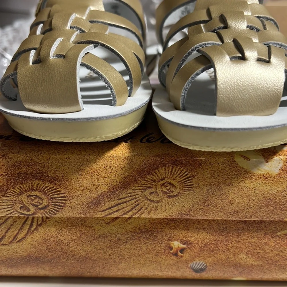 AUTH NIB Salt Water Sandal by Hoy Shoes Sun-San - Sailors GOLD